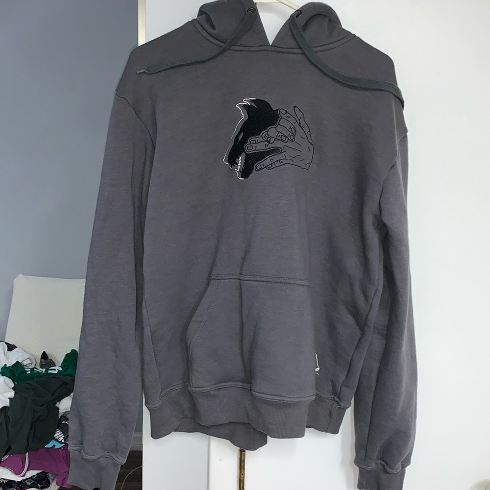 Steady Hands Snarling Hand Shadow Dog Sweatshirt